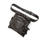Bottega Veneta Utility Front Pocket Waist Bag Dark Brown Trim Intrecciato