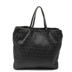 Fendi Square Open Tote Black Zucchino Canvas — view 5