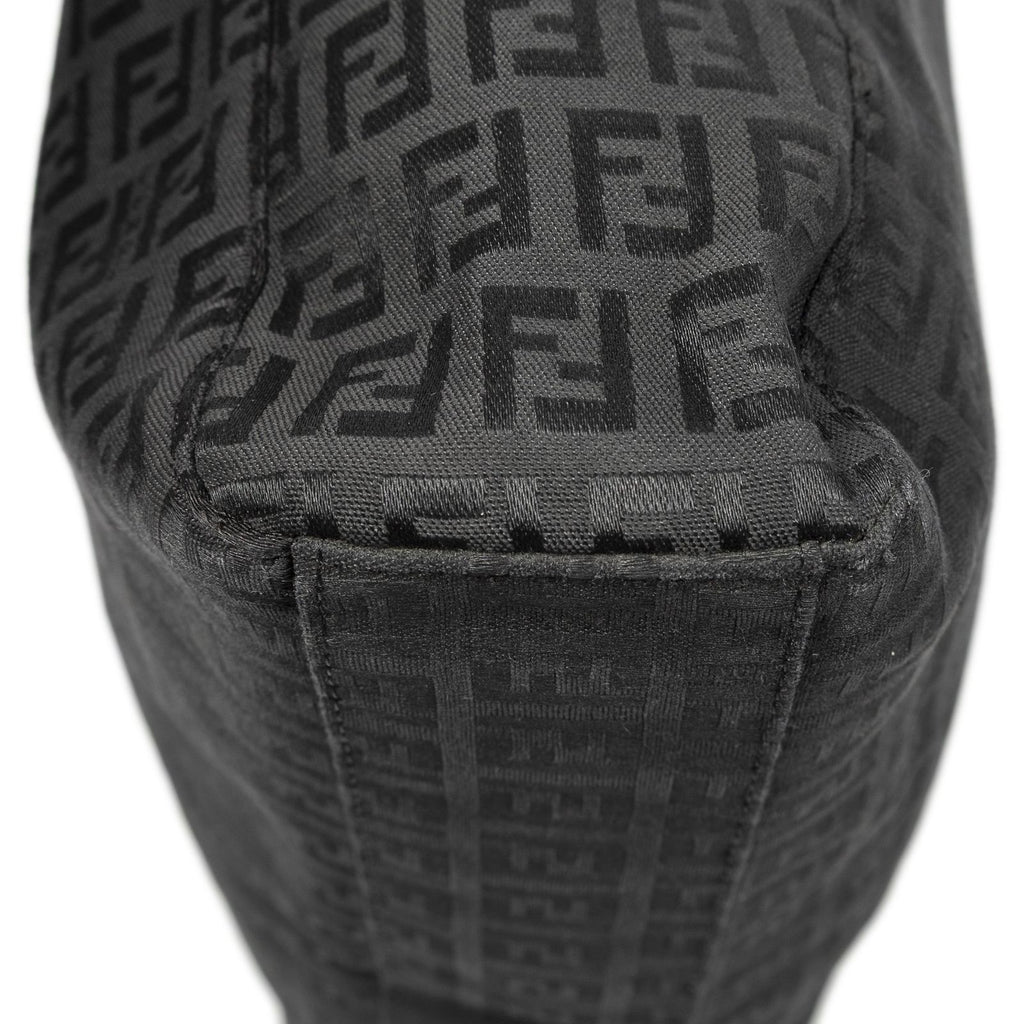 Fendi Square Open Tote Black Zucchino Canvas — view 8