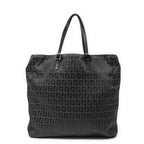Fendi Square Open Tote Black Zucchino Canvas