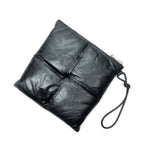 Bottega Veneta Padded Square Shape Wristlet Clutch Black Maxi Intrecciato — view 2
