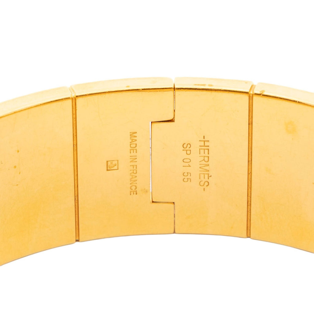 Hermes Wide Charniere Bracelet Red Belt and Star Motif — view 4