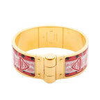 Hermes Wide Charniere Bracelet Red Belt and Star Motif — view 2