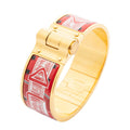 Hermes Wide Charniere Bracelet Red Belt and Star Motif