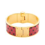 Hermes Wide Charniere Bracelet Red Belt and Star Motif — view 3