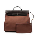 Hermes Herbag Zip Rouge H Toile Officier Handbag
