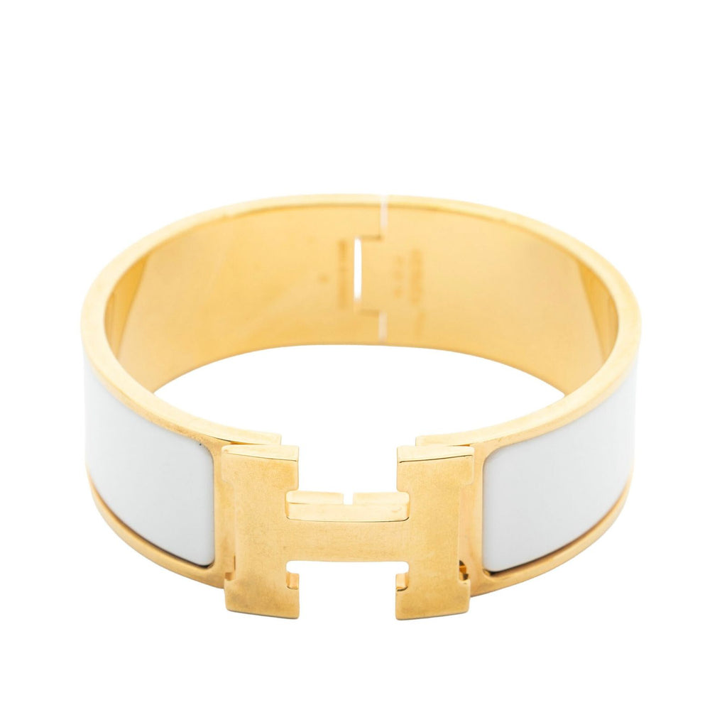 Hermes Clic Clac H Bracelet White Gold Plated — view 2