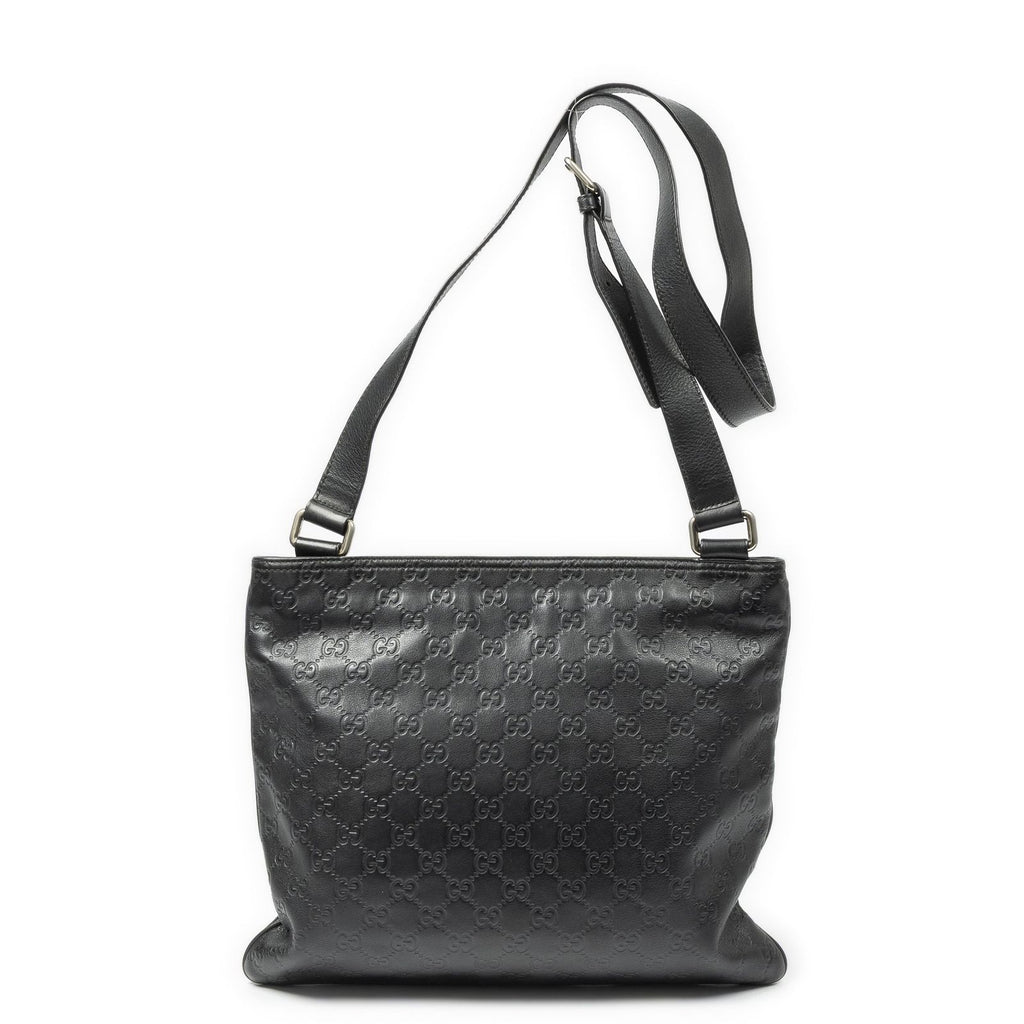 Gucci Large Square Zip Messenger Black Guccissima — view 5