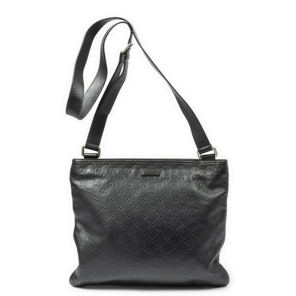 Gucci Large Square Zip Messenger Black Guccissima