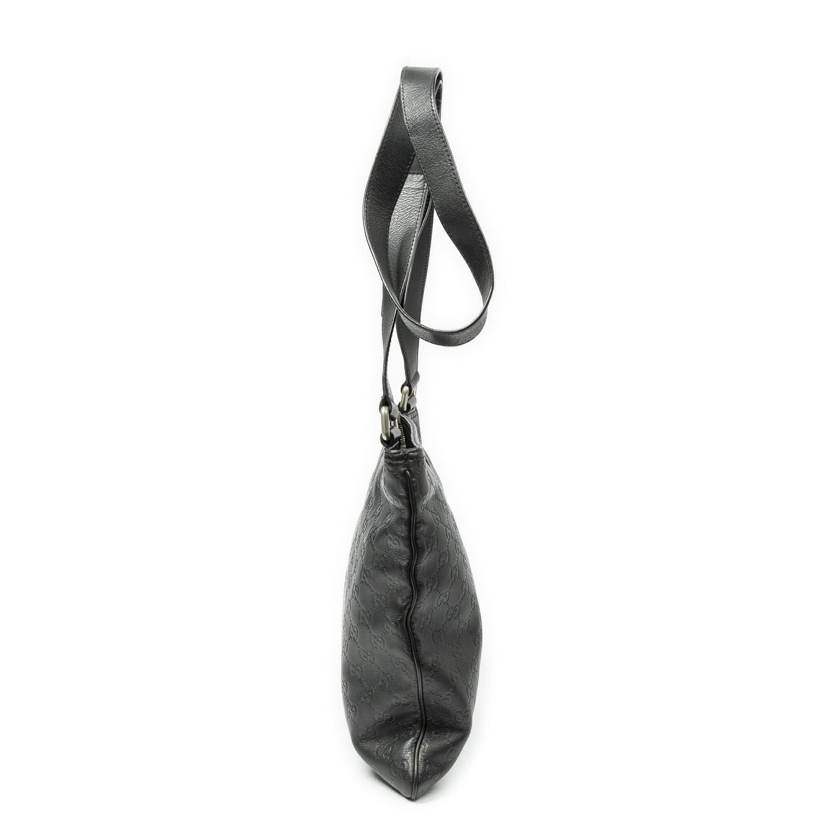 Gucci Large Square Zip Messenger Black Guccissima — view 4