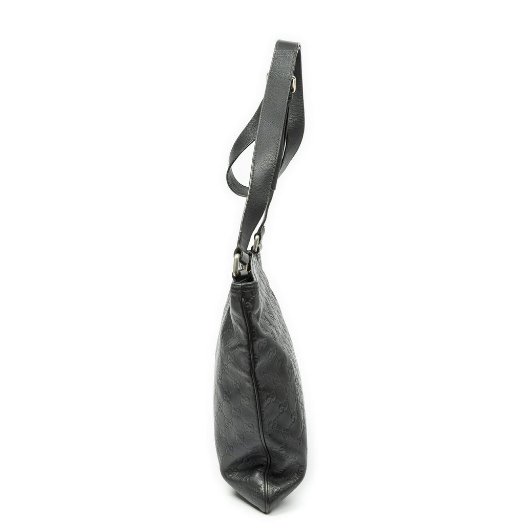 Gucci Large Square Zip Messenger Black Guccissima — view 3