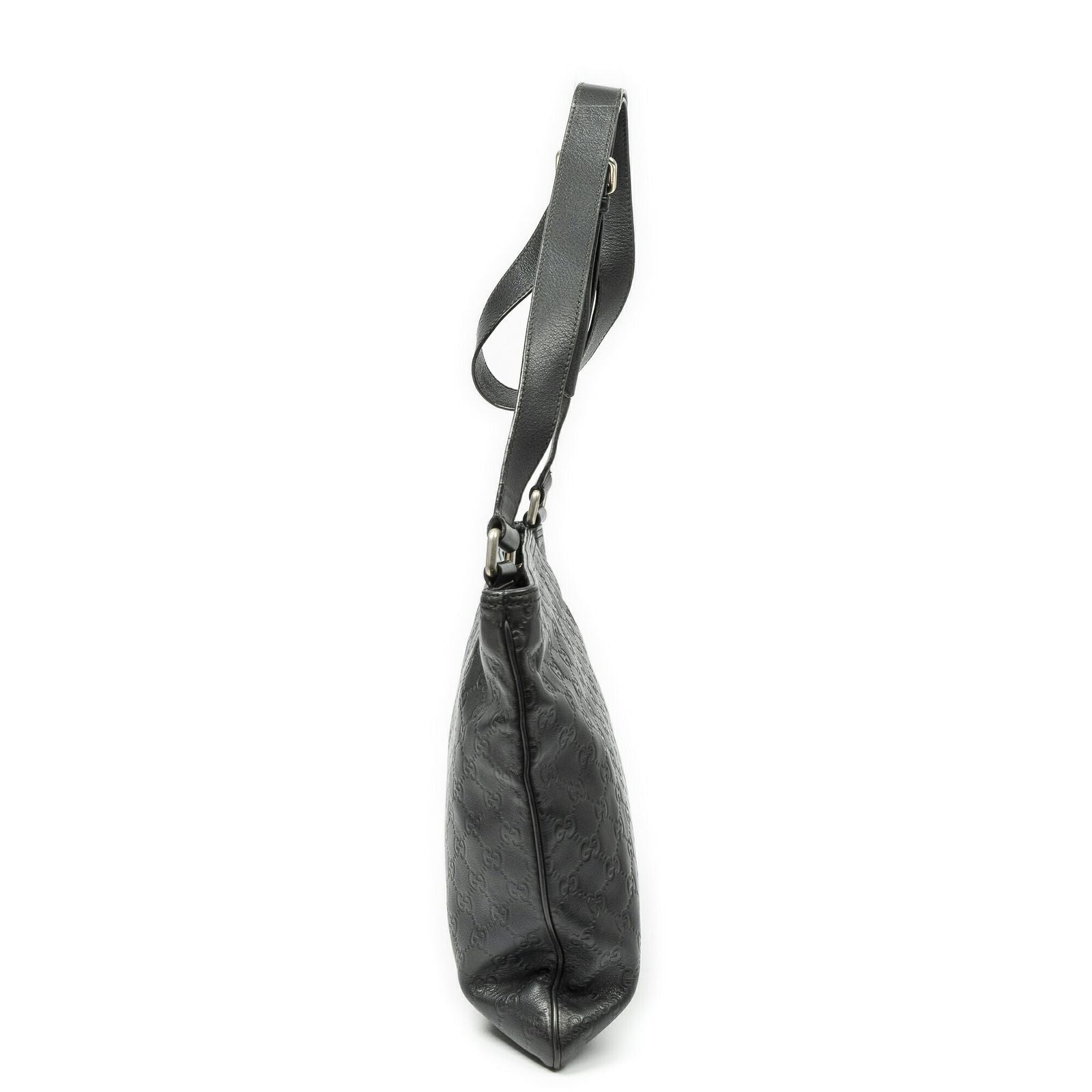 Gucci Large Square Zip Messenger Black Guccissima — view 3