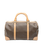 Celine Vintage Medium Travel Boston Beige Brown Macadam Canvas Handbag — view 5