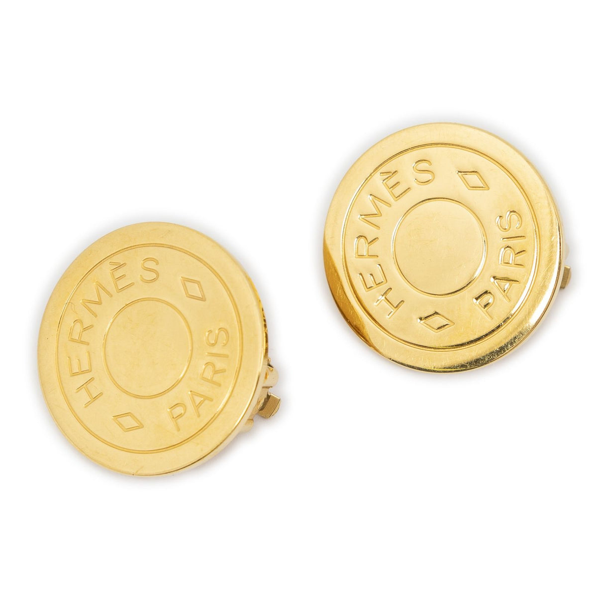 Hermes Clou de Selle Clip on Earrings Gold Plated