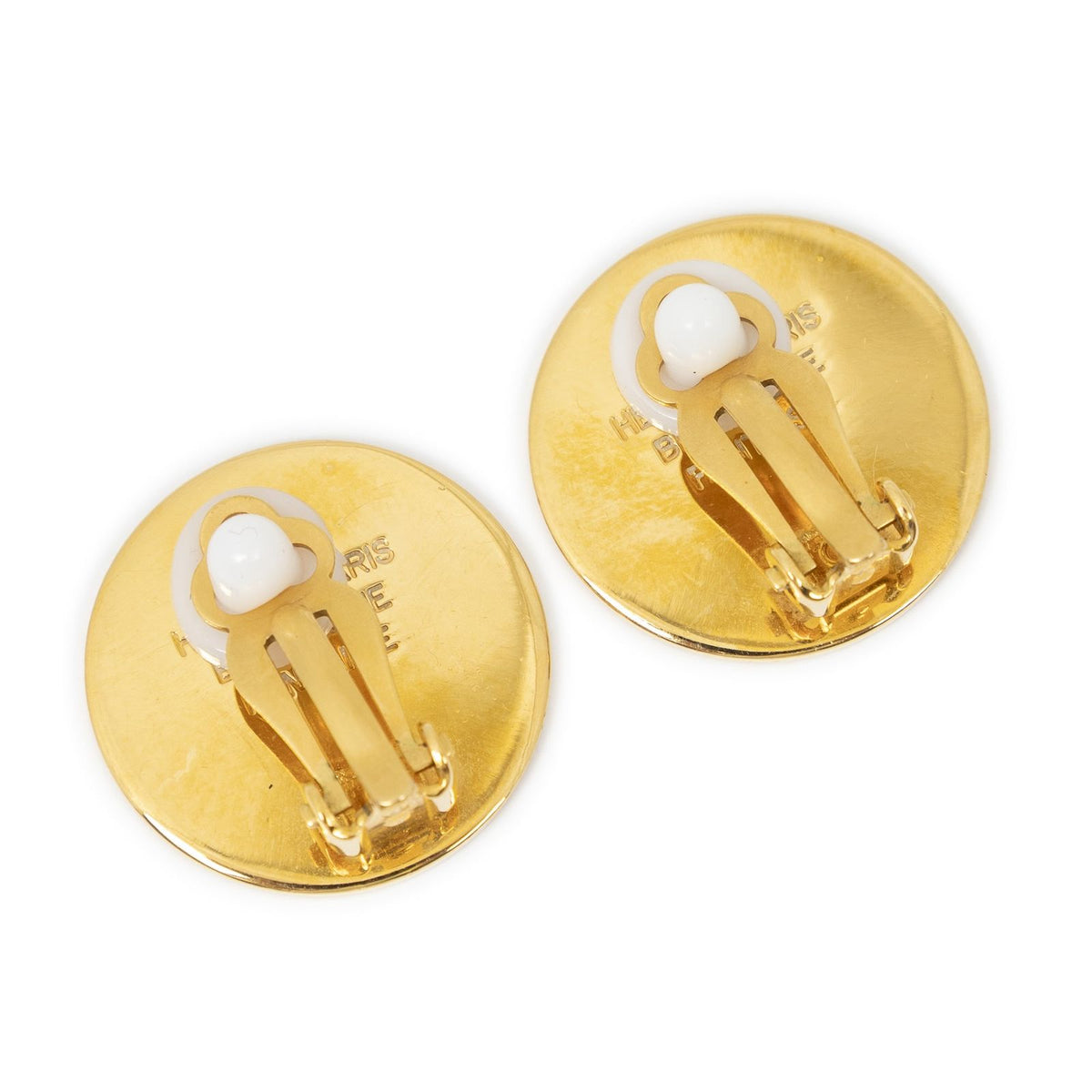 Hermes Clou de Selle Clip on Earrings Gold Plated — view 2
