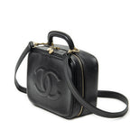 Chanel CC Vanity Top Handle Black Caviar Leather Handbag — view 2