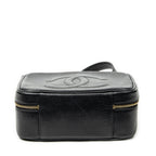 Chanel CC Vanity Top Handle Black Caviar Leather Handbag — view 6