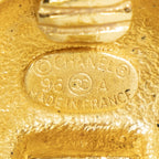 Chanel CC Logo Round Clip Type Earrings Gold Plated — view 3