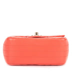 Chanel CC Timless Chain Crossbody Coral Pink Chevron Lambskin — view 6