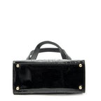 Chanel CC Perforated Camellia Tote Black Patent Leather — view 6