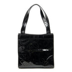 Chanel CC Perforated Camellia Tote Black Patent Leather — view 5
