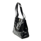 Chanel CC Perforated Camellia Tote Black Patent Leather — view 2