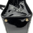 Chanel CC Perforated Camellia Tote Black Patent Leather — view 8