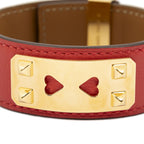 Hermes As de Coeur Collier de Chien Bracelet Red Swift Leather — view 3