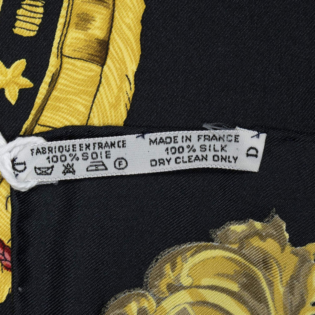 Hermes Scarf Black Gold Red Twill Silk — view 5