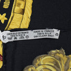 Hermes Scarf Black Gold Red Twill Silk — view 5