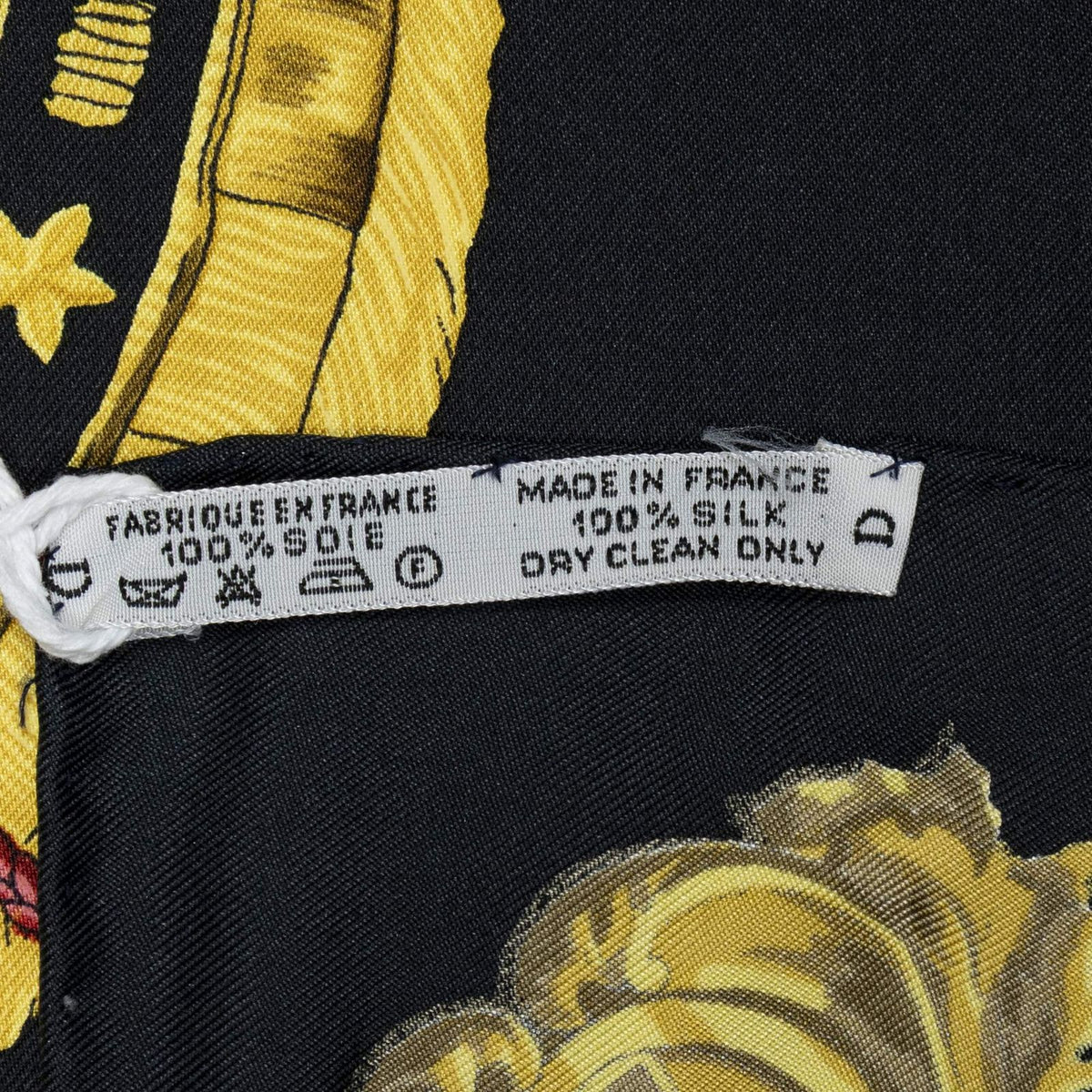 Hermes Scarf Black Gold Red Twill Silk — view 5