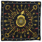 Hermes Scarf Black Gold Red Twill Silk — view 2