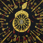 Hermes Scarf Black Gold Red Twill Silk — view 3