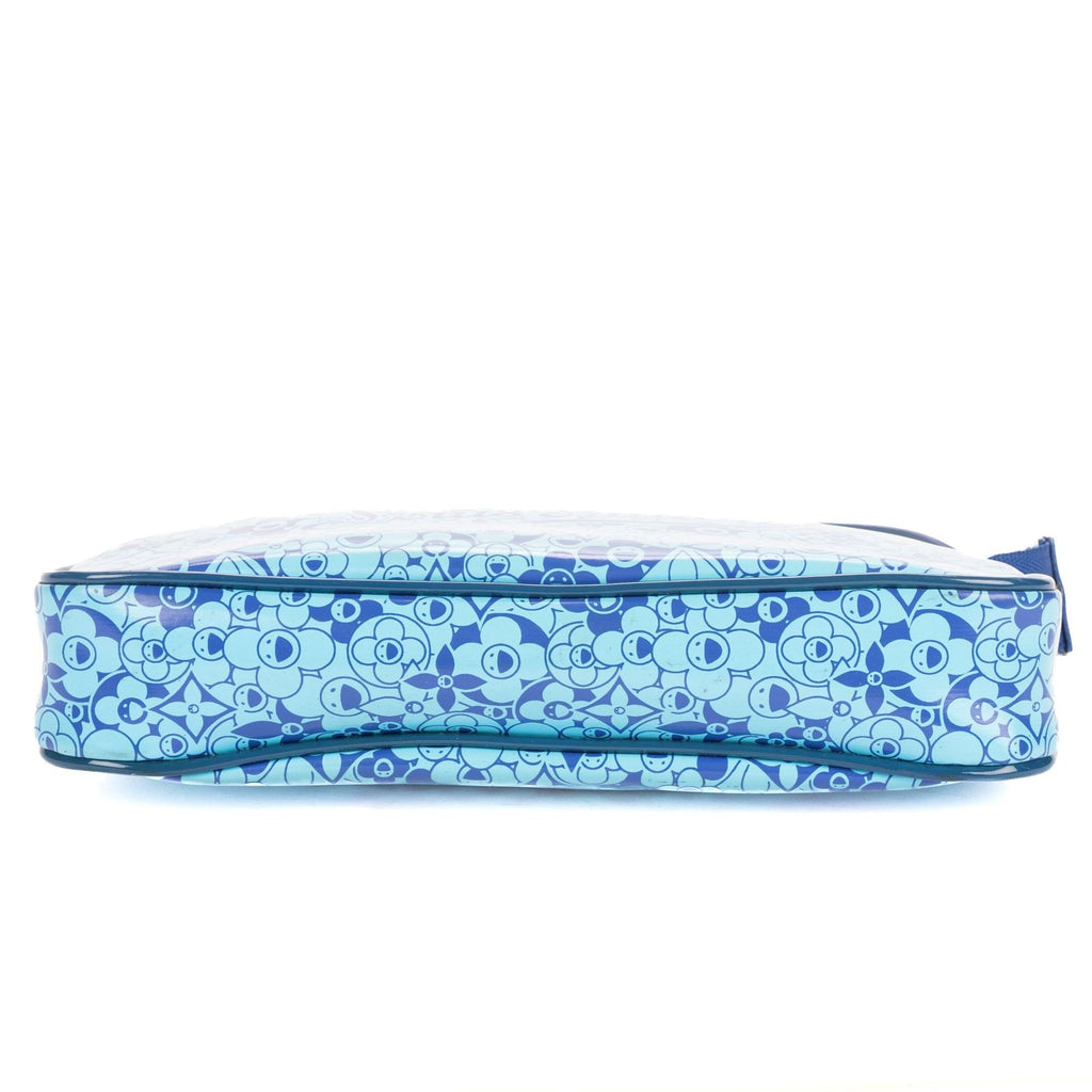 Louis Vuitton Limited Edition Takashi Murakami Cosmic Blossom Pochette Blue — view 6
