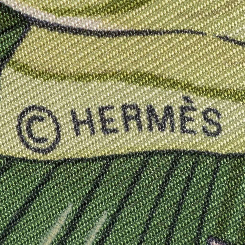 Hermes Scarf Light Pink Green Orange Twill Silk