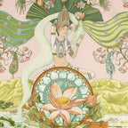 Hermes Scarf Light Pink Green Orange Twill Silk