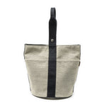 Hermes Saxo Beige Black Toile Shoulder Bag — view 5