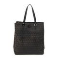 Fendi Vertical FF Slim Handle Tote Black Zucchino Canvas