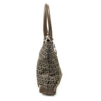 Fendi Front Pocket Bucket Tote Brown Zucchino Canvas — view 4