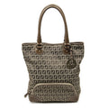 Fendi Front Pocket Bucket Tote Brown Zucchino Canvas
