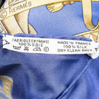 Hermes Scarf Blue Brown Goldtwill Silk — view 5