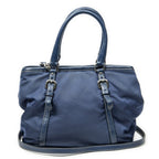 Prada Horizon Tal Convertible Gaufre Tote Blue Nylon Canvas — view 5