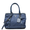 Prada Horizon Tal Convertible Gaufre Tote Blue Nylon Canvas