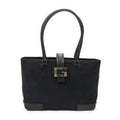 Gucci g Buckle Logo Open Tote Black Canvas