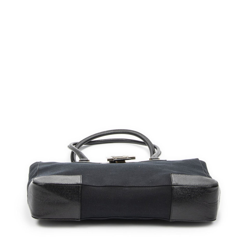 Gucci g Buckle Logo Open Tote Black Canvas — view 6