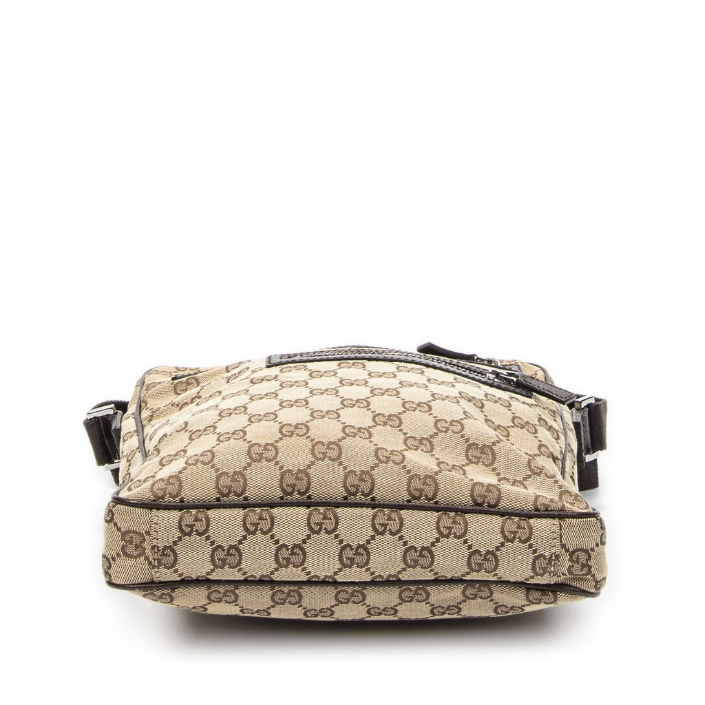 Gucci Front Pocket Messenger Bag Dark Brown GG Canvas — view 6