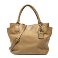 Prada Double Pocket Top Handle Tote Beige Vitello Daino