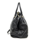 Prada Convertible Open Tote Black Vitello Daino — view 4