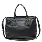 Prada Convertible Open Tote Black Vitello Daino — view 5