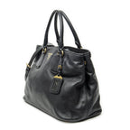 Prada Convertible Open Tote Black Vitello Daino — view 2
